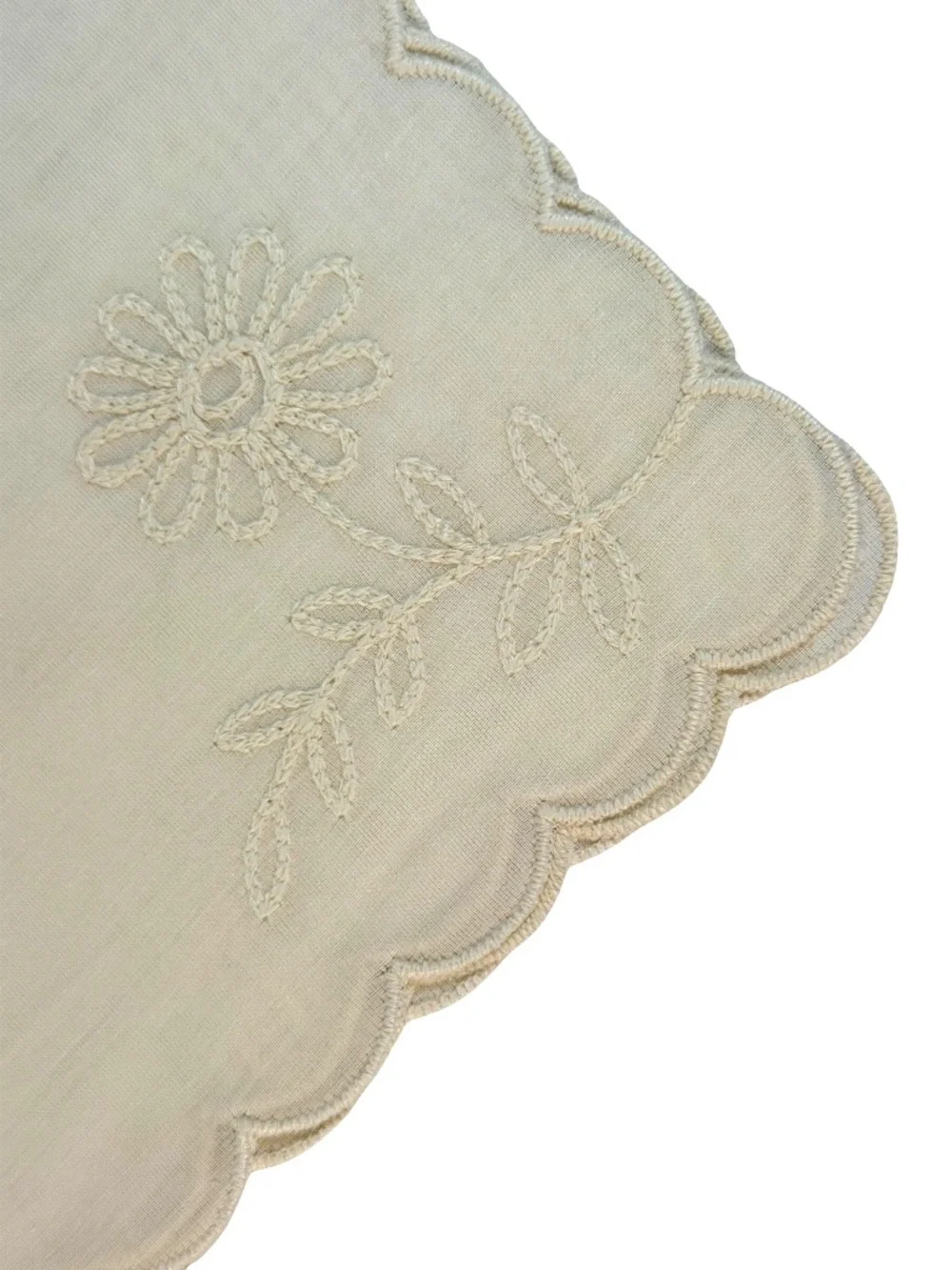 Set 4 NOS Brode Main French Linen Placemats & Napkins Hand Embroidered Unused